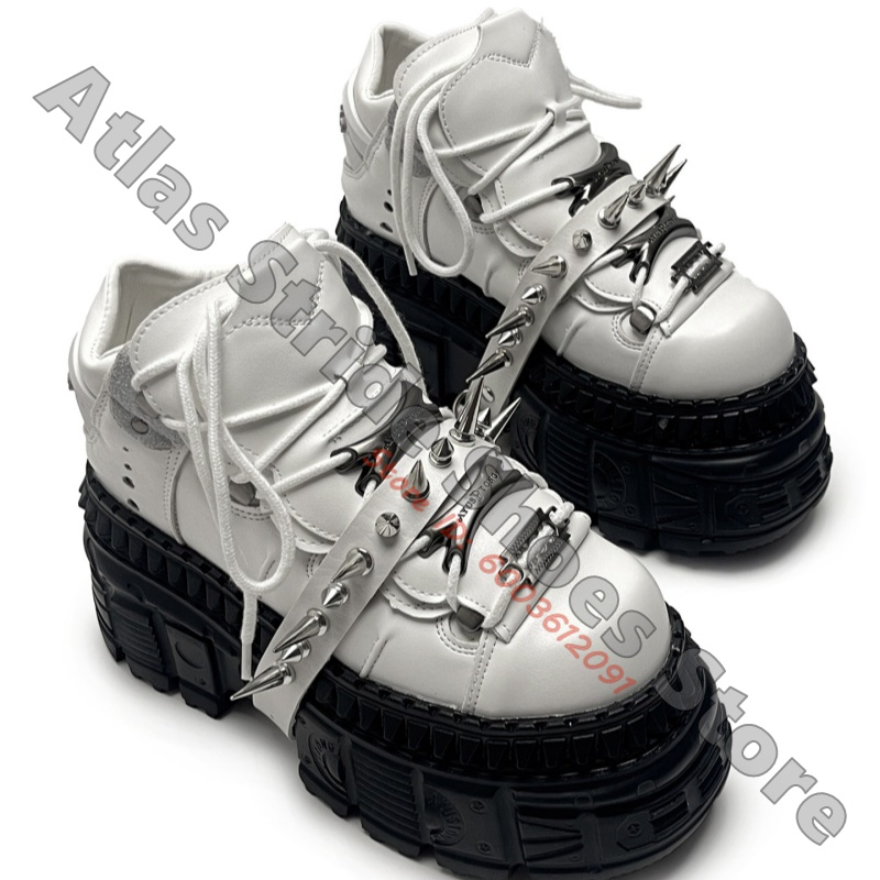 Unisex Weiße Punk-Plattform-Sn – Motorcycle Gear White Bewertung und Preis