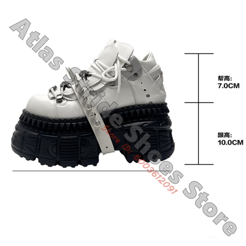 Unisex Weiße Punk-Plattform-Sn – Motorcycle Gear White Bewertung und Preis